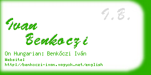 ivan benkoczi business card