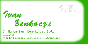 ivan benkoczi business card